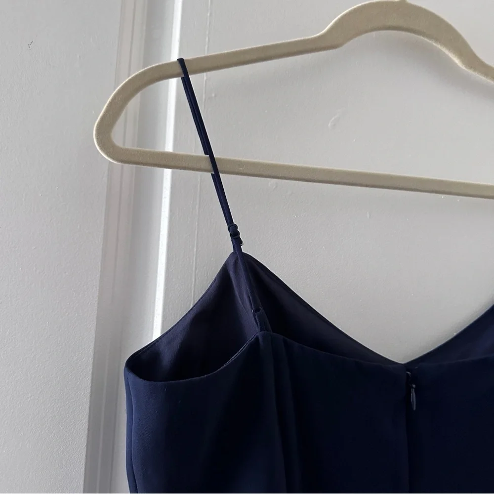 J. Crew Spaghetti Strap Navy Blue Side Split Maxi Dress Women's Size 6 NWT